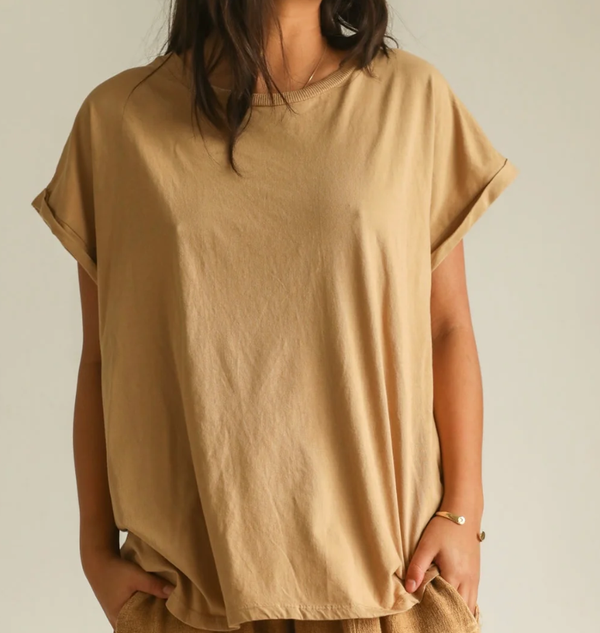 Mamapapa, Tim cotton tee shirt, camel