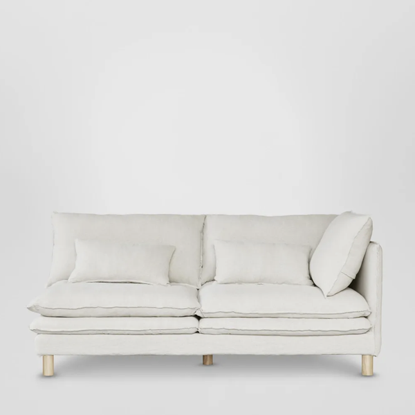 Aura Linen Sofa, White