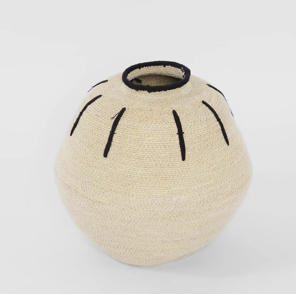 Idalia Woven Basket, Natural & Black