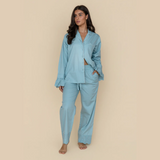 Heirloom Lace Long Sleeve Pyjama Set, Blue