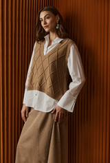 Eb&Ive Liora Knit Vest, Mocha