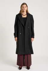 Eb&Ive Sable Hood Coat, Charcoal