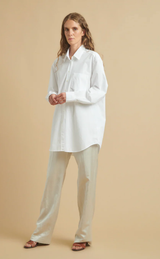 Mamapapa Reese White Poplin Shirt