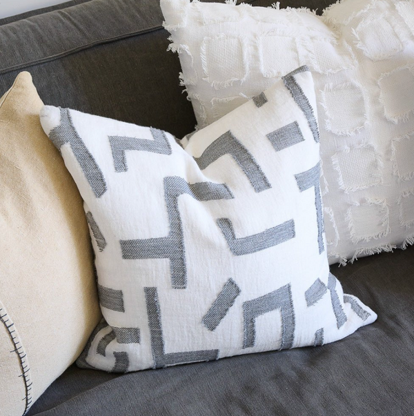 Eadie Lifestyle Antico Cushion, White/Slate