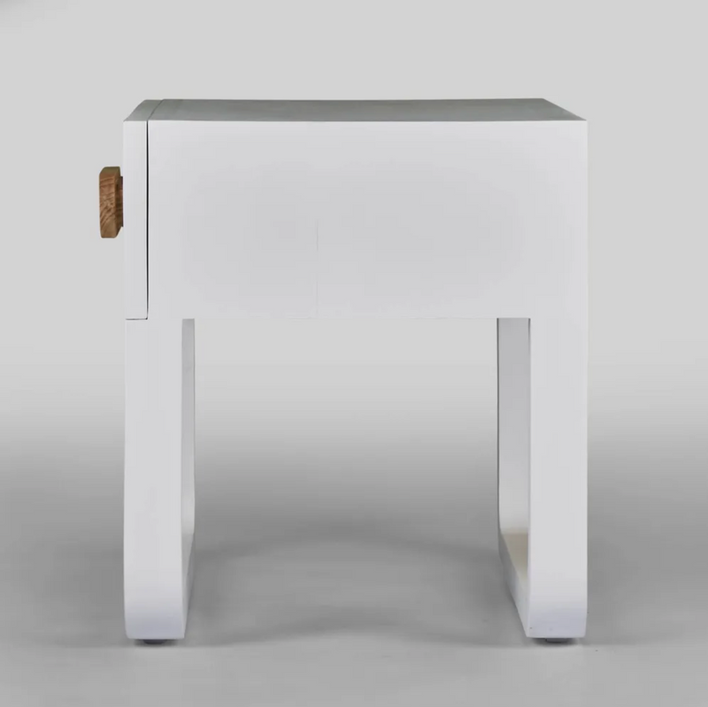 MRD Norma Bedside Table, White