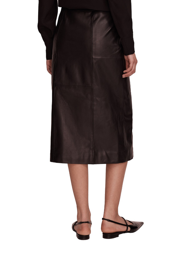 Morrison Patti Leather Skirt, Black