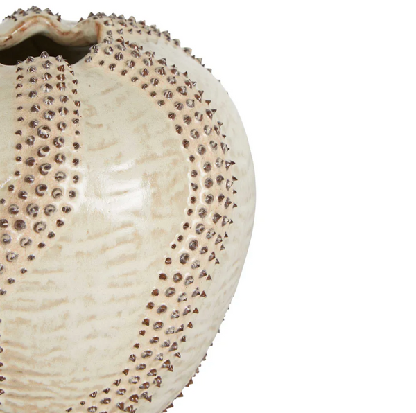 Ostrich Egg Ceramic Vase, Natural