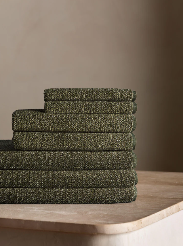 Tweed Bath Mat Large, Olive