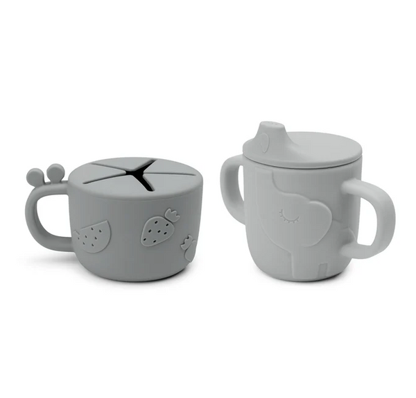 Peekaboo Spout & Snack Set, Grey