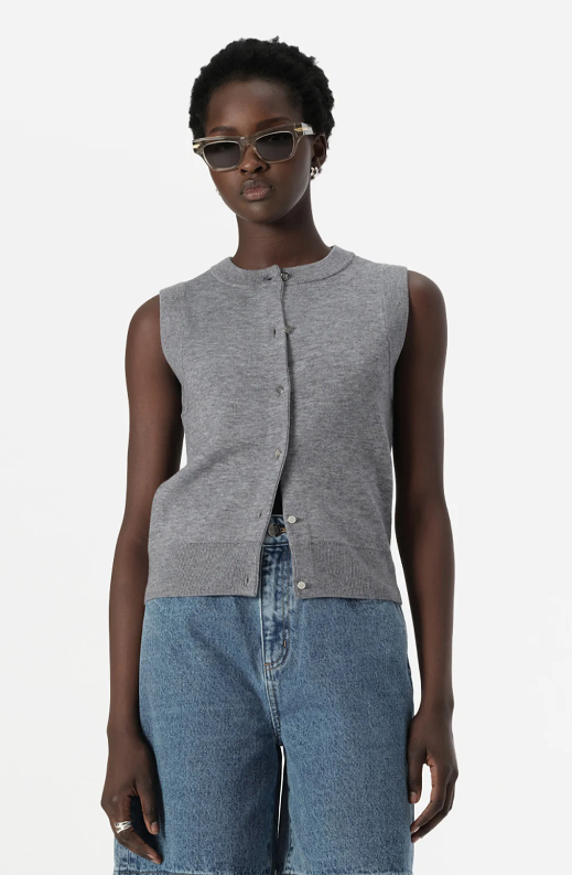 Elka Collective, Rowan Knit Vest, Grey Marle