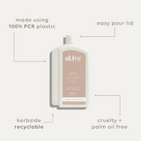 Al.ive 1L Wash Refill, Apricot & Sweet Fig