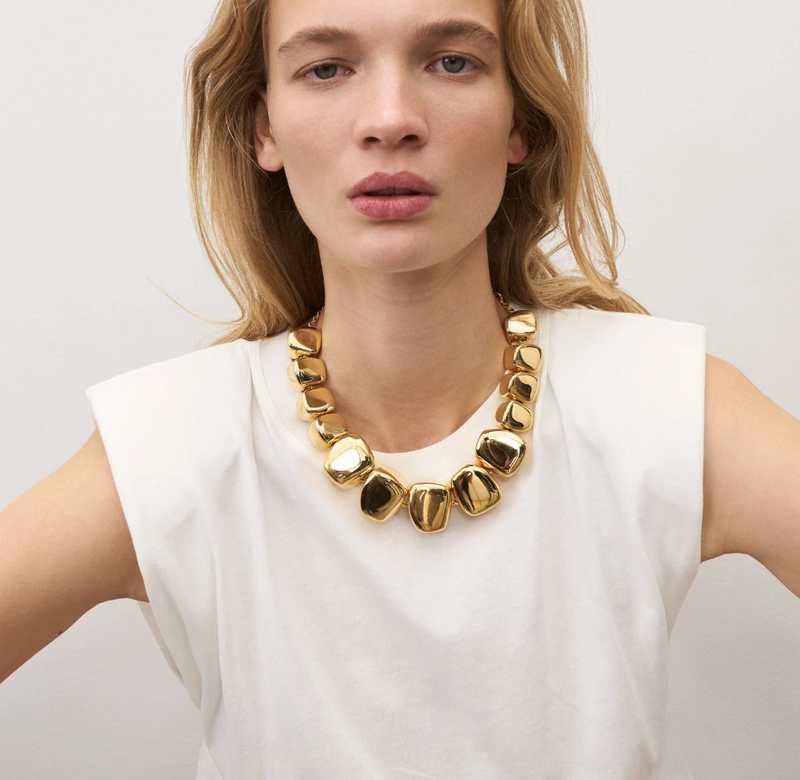 Vanessa Baroni Big Organic Necklace Gold