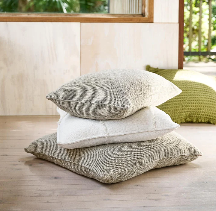 Eadie Verdure Cushion, Nat/Green