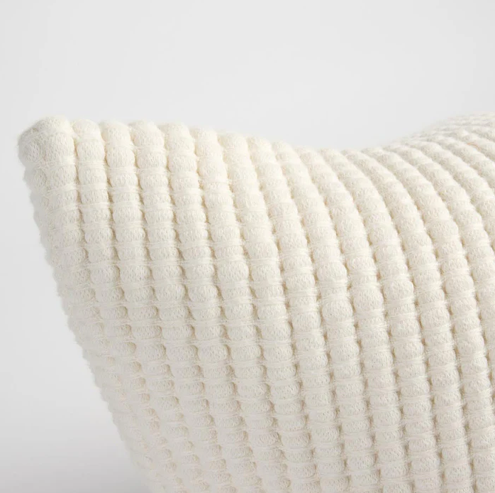 Eadie Favo Cushion, Ivory