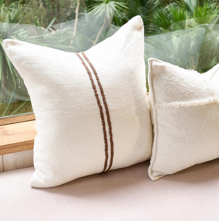 Eadie Orion Cushion, White/Choc