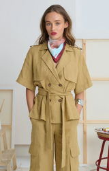 Le Stripe Le Trench Shirt Mustard