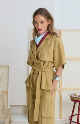 Le Stripe Le Trench Shirt Mustard