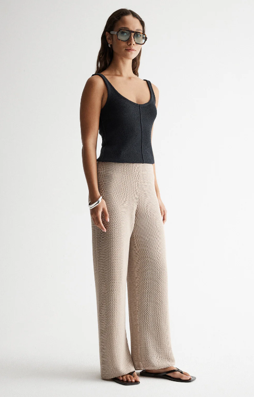 Elka Collective, Aspen Crochet Pant, Taupe