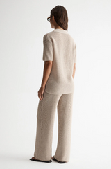 Elka Collective, Aspen Crochet Shirt, Taupe