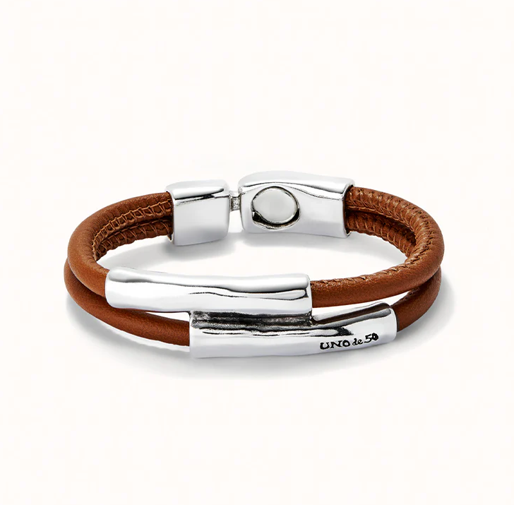 Uno de 50 Camel Double Leather Bracelet