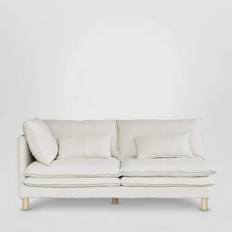 Aura Linen Sofa, White