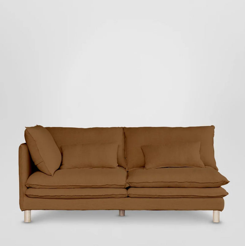 Aura Linen Sofa, Cinnamon Brown