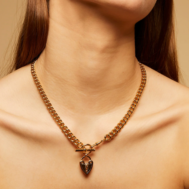 Gas Bijoux Locked Necklace, Gold