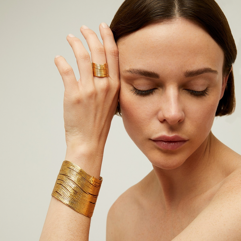 Gas Bijoux Wave Bracelet, Gold