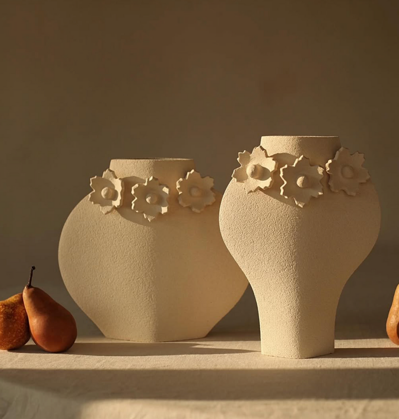 Ceramic Summer Vase 'Sculptural Flowers'