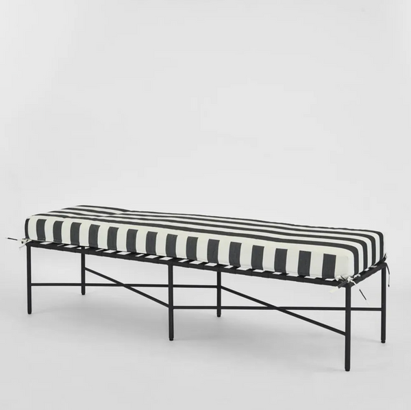 Sheffield Outdoor Bench with Stripe Cushion