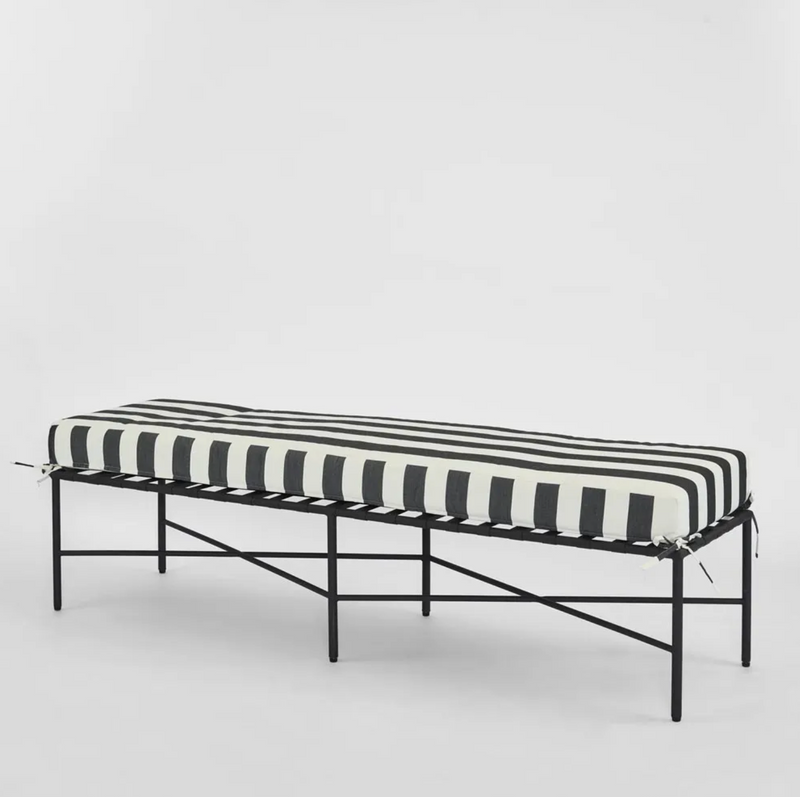 Sheffield Outdoor Bench with Stripe Cushion