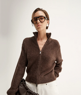 Elka Leon Knit Cardigan, Chocolate