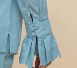 Heirloom Lace Long Sleeve Pyjama Set, Blue