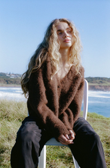 Arcaa Liora Fluffy Cardigan, Espresso