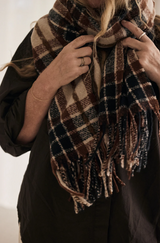 Mamapapa Scarf Checkers Choco/Black