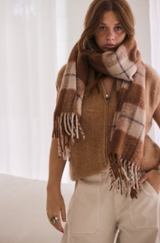 Mamapapa Scarf Checkes Camel
