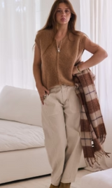 Mamapapa Scarf Checkes Camel