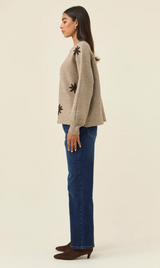 Miru Stitch Flower Jumper, Stone