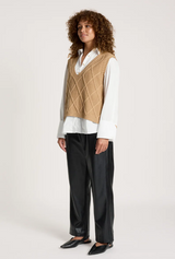 Eb&Ive Liora Knit Vest, Mocha
