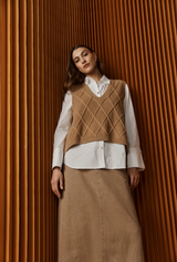 Eb&Ive Liora Knit Vest, Mocha