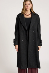 Eb&Ive Sable Hood Coat, Charcoal