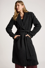 Eb&Ive Sable Hood Coat, Charcoal