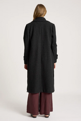 Eb&Ive Sable Hood Coat, Charcoal
