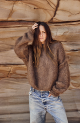 Mamapapa Milka Mohair Cardigan, Chocolate