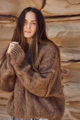 Mamapapa Milka Mohair Cardigan, Chocolate