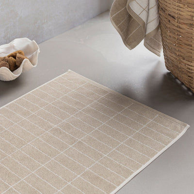 Mette Ditmer Tile Stone Towel, Sand/Off-white