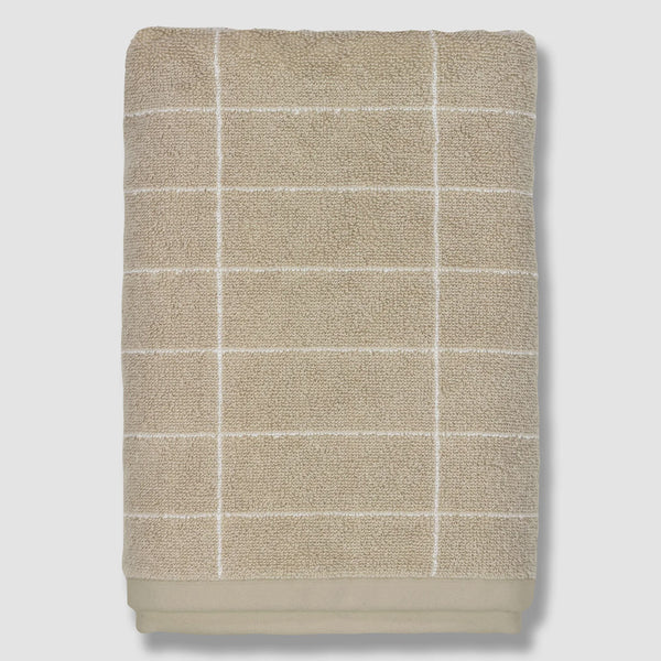 Mette Ditmer Tile Stone Towel, Sand/Off-white