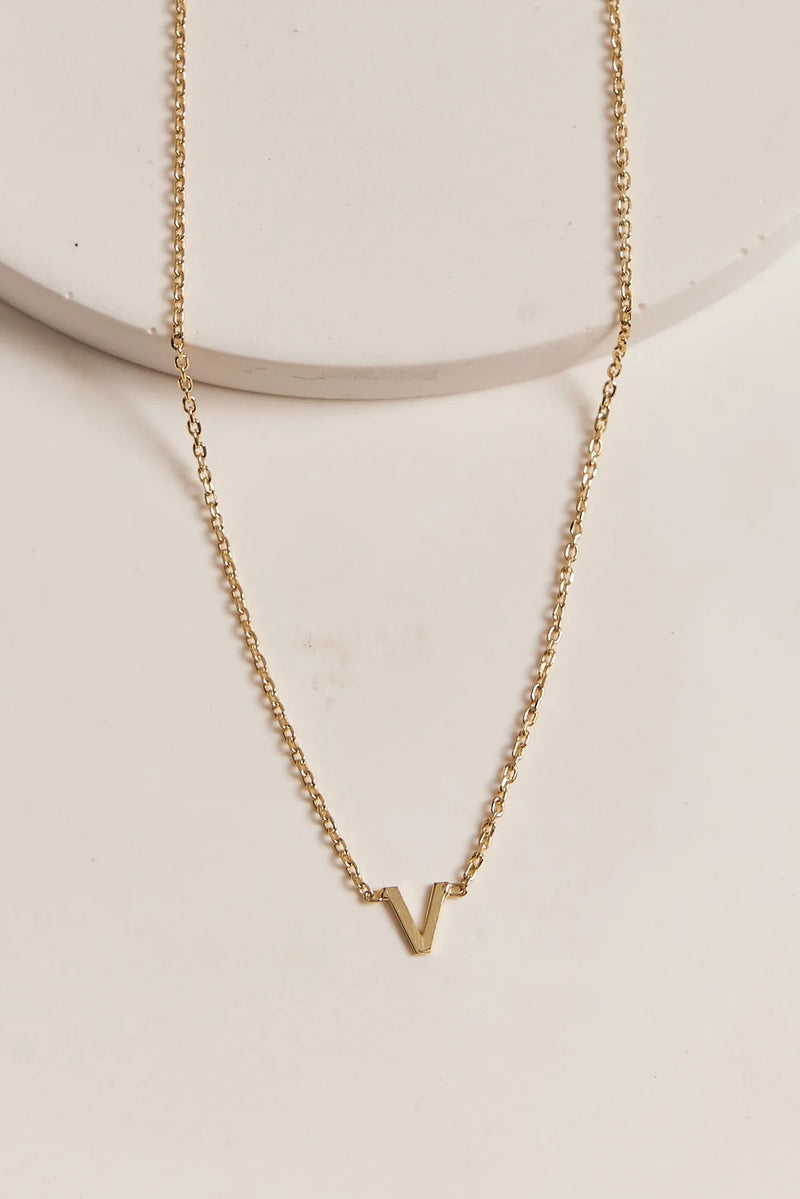 Thurston & Lovey Initial Necklace, gold