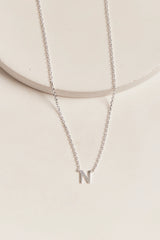 Thurston & Lovey Initial Necklace, silver