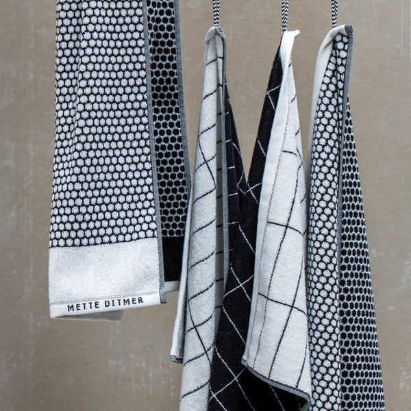 Mette Ditmer Tile  Towel, Black & White
